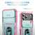 iPhone 18 Pro Max / 17 Pro Max Sliding Camshield TPU + PC Phone Case with Holder - Green+Pink