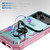 iPhone 18 Pro Max / 17 Pro Max Sliding Camshield TPU + PC Phone Case with Holder - Green+Pink