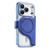 iPhone 18 Pro Max / 17 Pro Max Splitable Electroplated MagSafe RFID Anti-theft Leather Phone Case with Lens Film - Blue