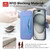 iPhone 18 Pro Max / 17 Pro Max Splitable Electroplated MagSafe RFID Anti-theft Leather Phone Case with Lens Film - Blue