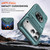 iPhone 18 Pro Max / 17 Pro Max TPU+PC Shockproof Card Phone Case with Metal Ring Holder - Green