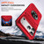iPhone 18 Pro Max / 17 Pro Max TPU+PC Shockproof Card Phone Case with Metal Ring Holder - Red