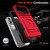 iPhone 18 Pro Max / 17 Pro Max TPU+PC Shockproof Card Phone Case with Metal Ring Holder - Red