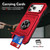 iPhone 18 Pro Max / 17 Pro Max TPU+PC Shockproof Card Phone Case with Metal Ring Holder - Red