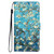 iPhone 18 Pro Max 3D Pattern Leather Phone Case - Blue Base Apricot Flower