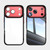 iPhone 18 Pro Max Acrylic Hybrid TPU Armor Shockproof Phone Case - Black Red