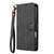 iPhone 18 Pro Max AZNS A2 Series Tri-Card Wallet RFID Vegan Leather Phone Case with Strap - Black