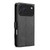 iPhone 18 Pro Max AZNS A2 Series Tri-Card Wallet RFID Vegan Leather Phone Case with Strap - Black