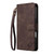 iPhone 18 Pro Max AZNS A2 Series Tri-Card Wallet RFID Vegan Leather Phone Case with Strap - Brown