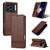 iPhone 18 Pro Max AZNS Magnetic Calf Texture Flip Leather Phone Case - Dark Brown