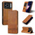 iPhone 18 Pro Max AZNS Magnetic Calf Texture Flip Leather Phone Case - Light Brown
