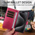 iPhone 18 Pro Max BETOPNICE Pearlescent RFID Vegan Leather Phone Case with Strap - Red