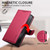 iPhone 18 Pro Max BETOPNICE Pearlescent RFID Vegan Leather Phone Case with Strap - Red