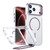 iPhone 18 Pro Max Bright Color Clear MagSafe Lens Frame Holder Phone Case - Wine Red