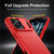 iPhone 18 Pro Max Brushed Texture Carbon Fiber TPU Phone Case - Red