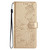 iPhone 18 Pro Max Butterflies and Flowers Leather Phone Case - Gold