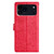 iPhone 18 Pro Max Butterflies and Flowers Leather Phone Case - Red