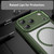 iPhone 18 Pro Max Carbon Fiber Texture MagSafe Translucent Phone Case - Green
