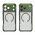 iPhone 18 Pro Max Carbon Fiber Texture MagSafe Translucent Phone Case - Green