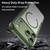 iPhone 18 Pro Max Carbon Fiber Texture MagSafe Translucent Phone Case - Green