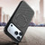iPhone 18 Pro Max Carbon Fiber Texture Vegan Leather Magnetic Phone Case - Black
