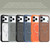 iPhone 18 Pro Max Carbon Fiber Texture Vegan Leather Magnetic Phone Case - Grey