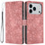 iPhone 18 Pro Max Cherry Blossoms Embossed Leather Phone Case - Pink