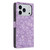 iPhone 18 Pro Max Cherry Blossoms Embossed Leather Phone Case - Purple