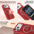 iPhone 18 Pro Max Color Contrast Magnetic Phone Case with Wrist Strap - Pink