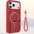 iPhone 18 Pro Max Color Contrast Magnetic Phone Case with Wrist Strap - Red