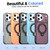 iPhone 18 Pro Max Colored Cooling 360 Degree Rotation Ring Holder Magnetic Phone Case - Black