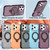 iPhone 18 Pro Max Colored Cooling 360 Degree Rotation Ring Holder Magnetic Phone Case - Black