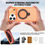 iPhone 18 Pro Max Colored Cooling 360 Degree Rotation Ring Holder Magnetic Phone Case - Orange