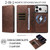 iPhone 18 Pro Max Cowhide Leather Texture RFID Detachable 2 in 1 Magnetic Vegan Leather Phone Case - Brown