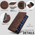 iPhone 18 Pro Max Cowhide Leather Texture RFID Detachable 2 in 1 Magnetic Vegan Leather Phone Case - Brown