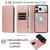 iPhone 18 Pro Max Cowhide Leather Texture RFID Detachable 2 in 1 Magnetic Vegan Leather Phone Case - Rose Gold