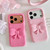 iPhone 18 Pro Max Cute 3D Bow Silicone Phone Case - Pink