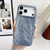 iPhone 18 Pro Max Denim MagSafe Magnetic PC + PU Phone Case - Grayish Blue