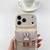 iPhone 18 Pro Max Denim Patterned Rabbit Card Bag Phone Case with Crossbody Chain - Black