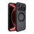 iPhone 18 Pro Max Dots Skin Feel Magnetic Phone Case with 360 Rotating Holder - Black