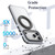 iPhone 18 Pro Max Dual Color Clear 360 Degree Rotation Holder Magnetic Phone Case - Black