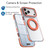 iPhone 18 Pro Max Dual Color Clear 360 Degree Rotation Holder Magnetic Phone Case - Orange