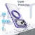iPhone 18 Pro Max Dual Color Clear 360 Degree Rotation Holder Magnetic Phone Case - Purple