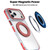 iPhone 18 Pro Max Dual Color Clear 360 Degree Rotation Holder Magnetic Phone Case - Red