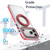 iPhone 18 Pro Max Dual Color Clear 360 Degree Rotation Holder Magnetic Phone Case - Red