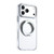 iPhone 18 Pro Max Dual Color Clear 360 Degree Rotation Holder Magnetic Phone Case - White