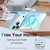 iPhone 18 Pro Max Dual Color Gradient Discolor 360 Degree Rotation Holder Magnetic Phone Case - Blue