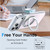 iPhone 18 Pro Max Dual Color Gradient Discolor 360 Degree Rotation Holder Magnetic Phone Case - White