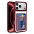 iPhone 18 Pro Max Electroplated Card Bag Acrylic Hybrid TPU Phone Case - Wine Red