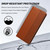 iPhone 18 Pro Max Embossed Meander Pattern RFID Vegan Leather Phone Case - Brown